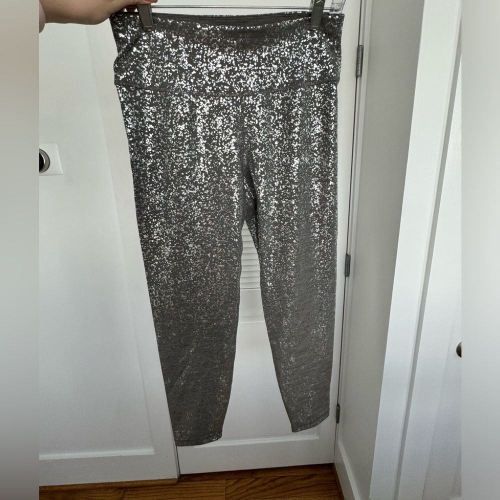 Sparkly gray leggings- womens medium